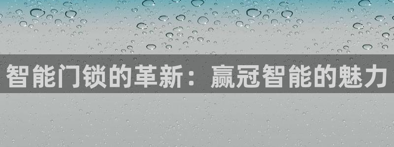 富联娱乐丈67五壹叁八：智能门锁的革新：赢冠智能的魅力